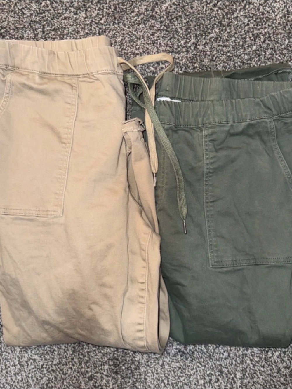 YMI Dual-Pack Ankle Crop Pants in Beige & Olive